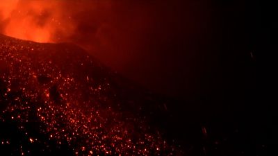 Lava eruptions from Mount Etna 