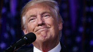 Donald Trump as he arrives to speak at an election night rally, early Wednesday, Nov. 9, 2016, in New York.