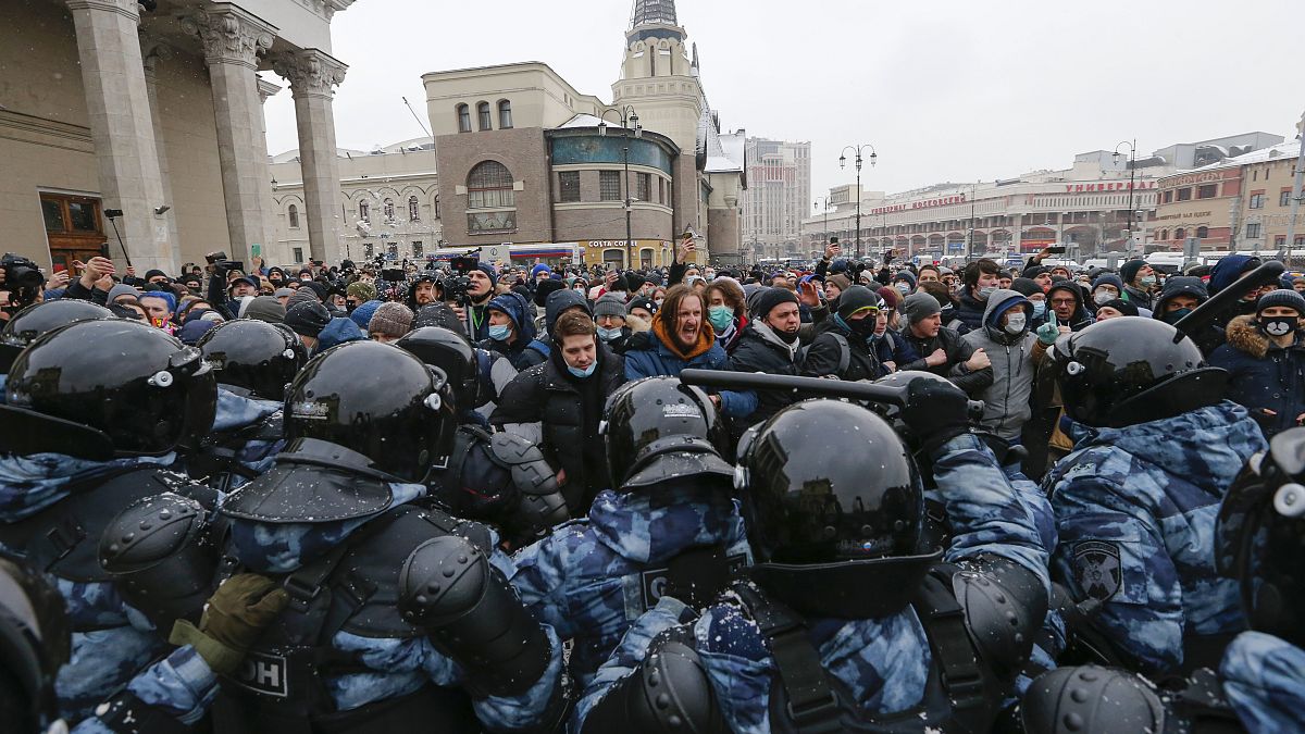 Протесты в поддержку Навального в Москве.