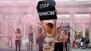 Kadın hakları sivil toplum örgütü Femen grubu 2019 Mayıs'ında Paris'te Kraliyet Sarayı önünde ülkedeki kadın cinayetlerini protesto etmişti.