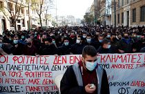 University students gather during a rally against educational reforms