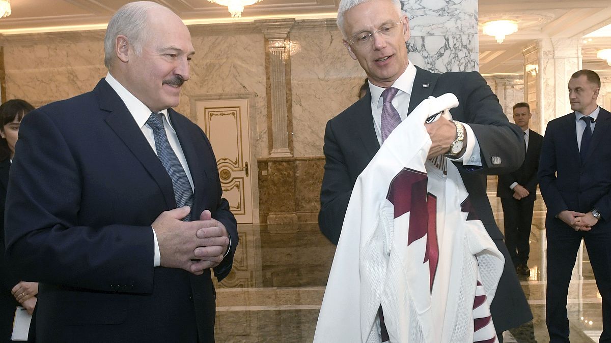 Кришьянис Кариньш и Александр Лукашенко в Минске, январь 2020 г.