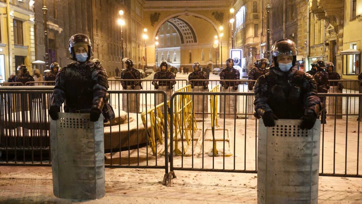 Sicherheitskräfte in St. Petersburg