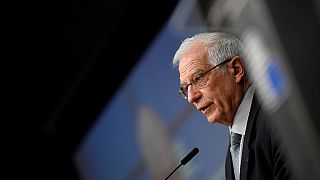 European Union for Foreign Affairs and Security Policy Josep Borrell speaks during press conference