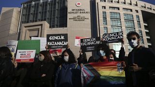 İstanbul Adalet Sarayı önünde protesto