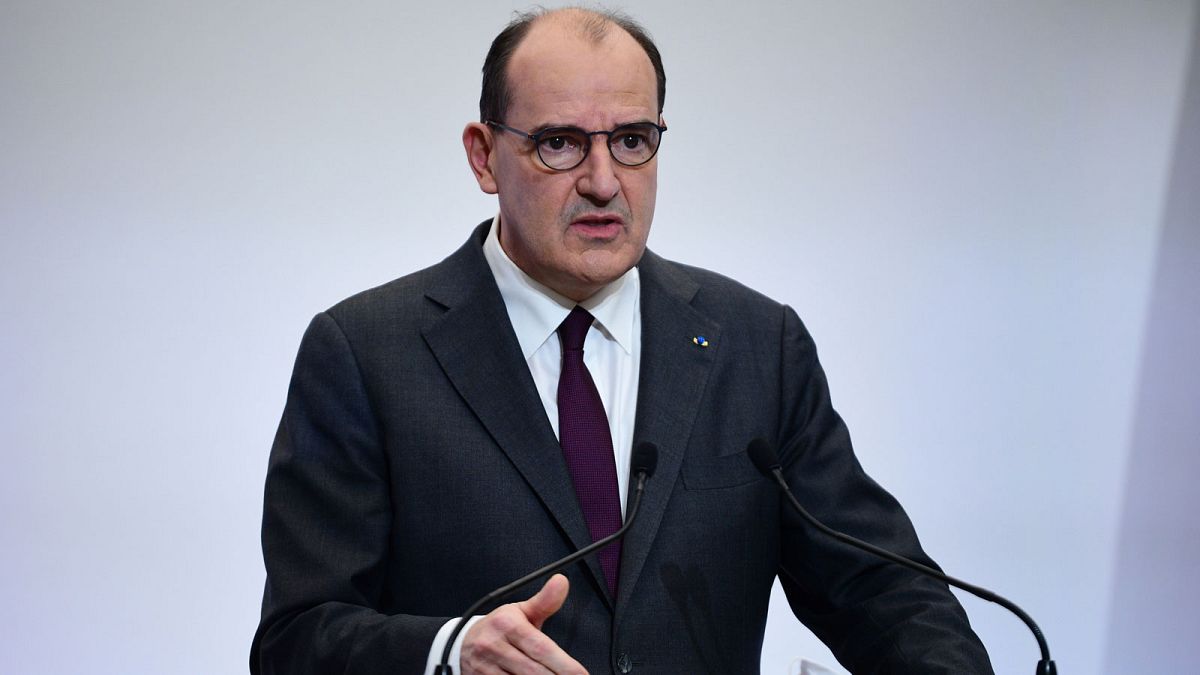 Le Premier ministre français, lors d'une conférence de presse sur la Covid-19, le 4 février 2021 à Paris
