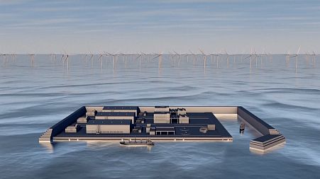 Illustration of what the future wind farm island will look like.