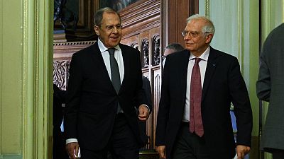 Russian Foreign Minister Sergei Lavrov and European Union High Representative for Foreign Affairs and Security Policy Josep Borrell