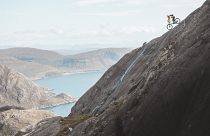 Danny MacAskill tackles nerve-wracking steep rock slabs on Isle of Skye