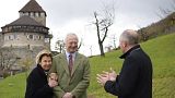 H.S.H. Prince Hans-Adam II of Liechtenstein and his wife H.S.H. Princess Marie of Liechtenstein receive a tree as a gift for their Golden Wedding by the government.