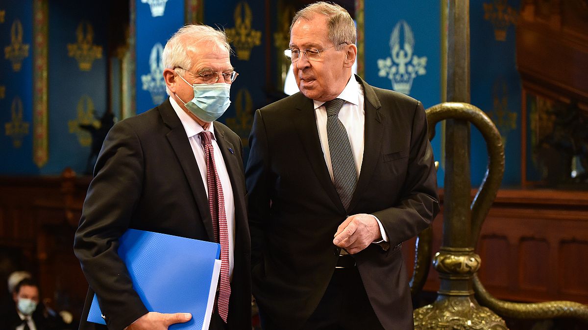 Sergei Lavrov, Russian Foreign Minister and Josep Borrell Fontelles.