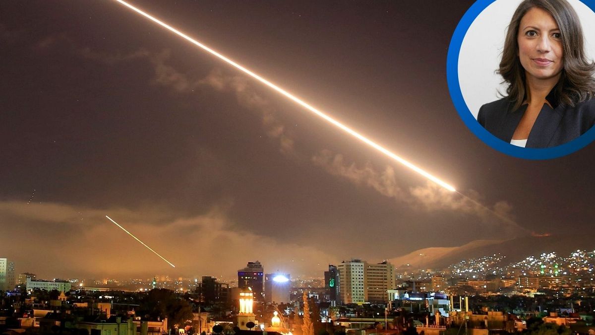 پدافند موشکی سوریه در هنگام حمله اسرائيل در ماه مه ۲۰۱۸