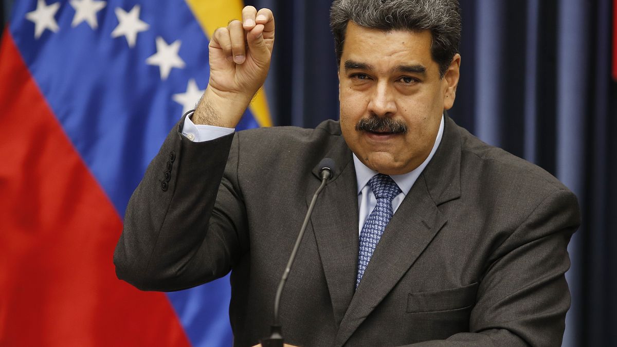 Nicolás Maduro durante una conferencia de prensa en el Palacio de Miraflores en 2018