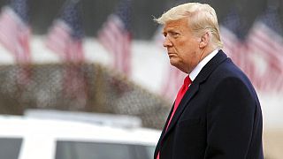 President Donald Trump arrives a section of the border wall near the Santa Ana Wildlife Refuge in Alamo,Texas on Tuesday, Jan.12, 2021