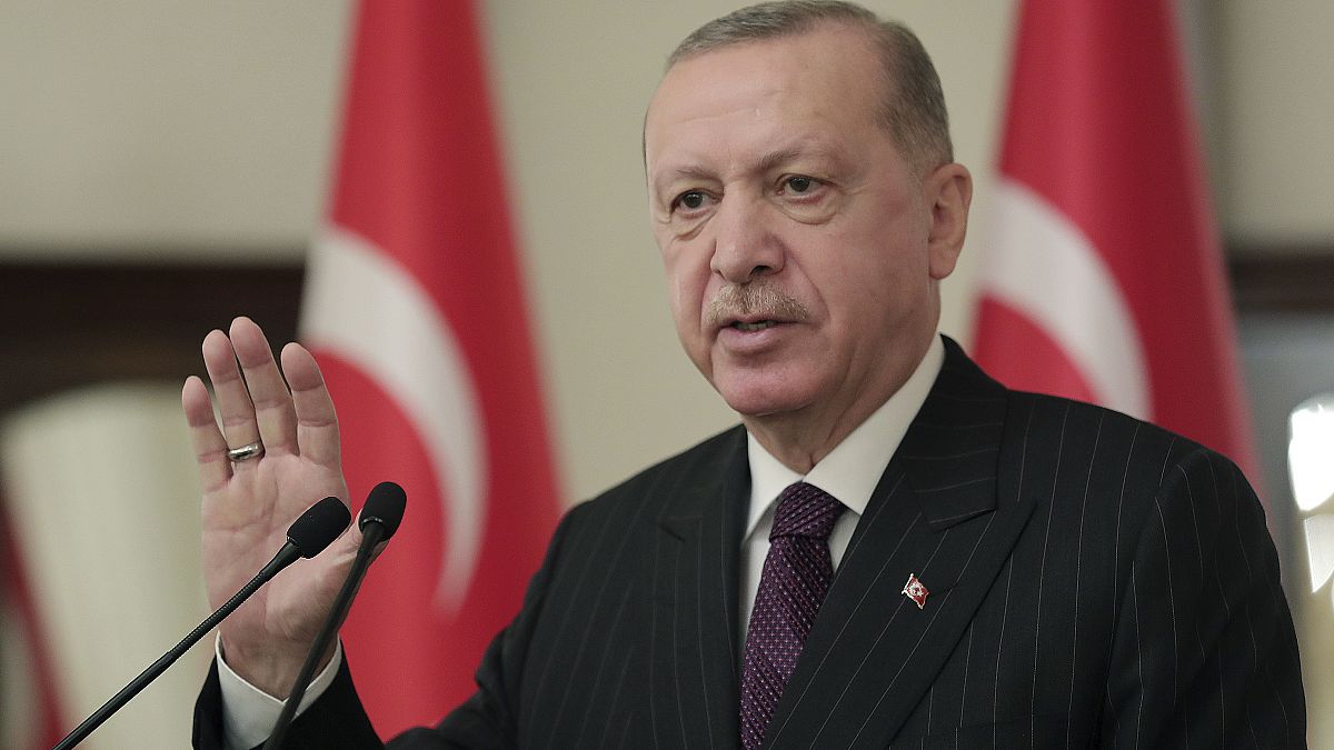 الرئيس التركي رجب طيب أردوغان في انقرة. 2021/01/12