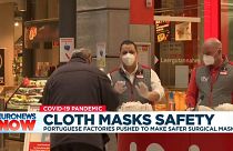 Workers wear FFP2 face masks
