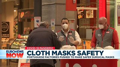Workers wear FFP2 face masks 