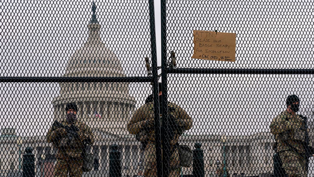 Security has been stepped up outside the Capitol building since a pro-Trump mob broke in on January 6