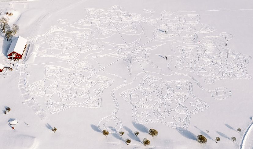 This beautiful piece of art was created by Finnish snowshoers | Euronews