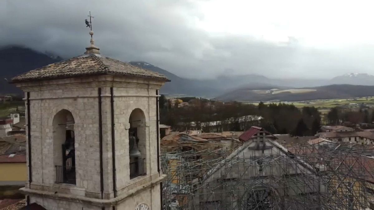 The Basilica of St. Benedict in Norcia, central Italy