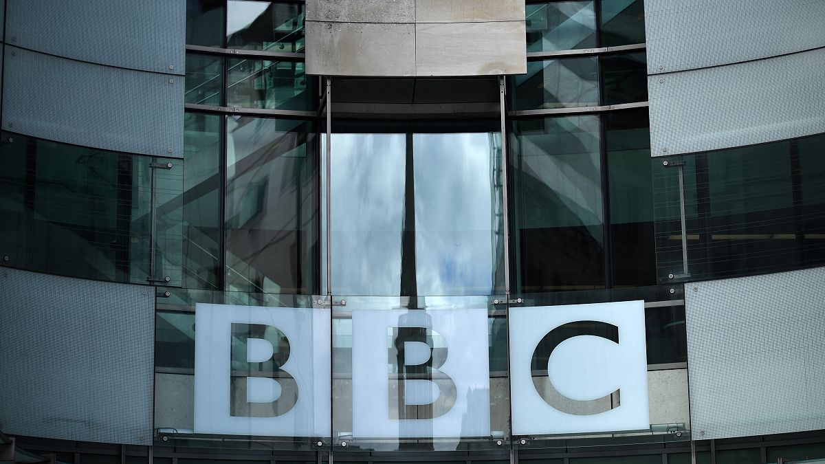  In this file photo taken on July 2, 2020 a BBC sign is displayed outside the BBC headquarters in Portland Place, London.