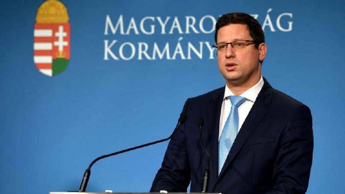 A Miniszterelnökséget vezető miniszter, Gulyás Gergely a kormányzati tájékoztatón