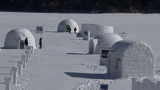 The annual winter festival kick off on Lake Shikaribetsu at Shikaoi ice village