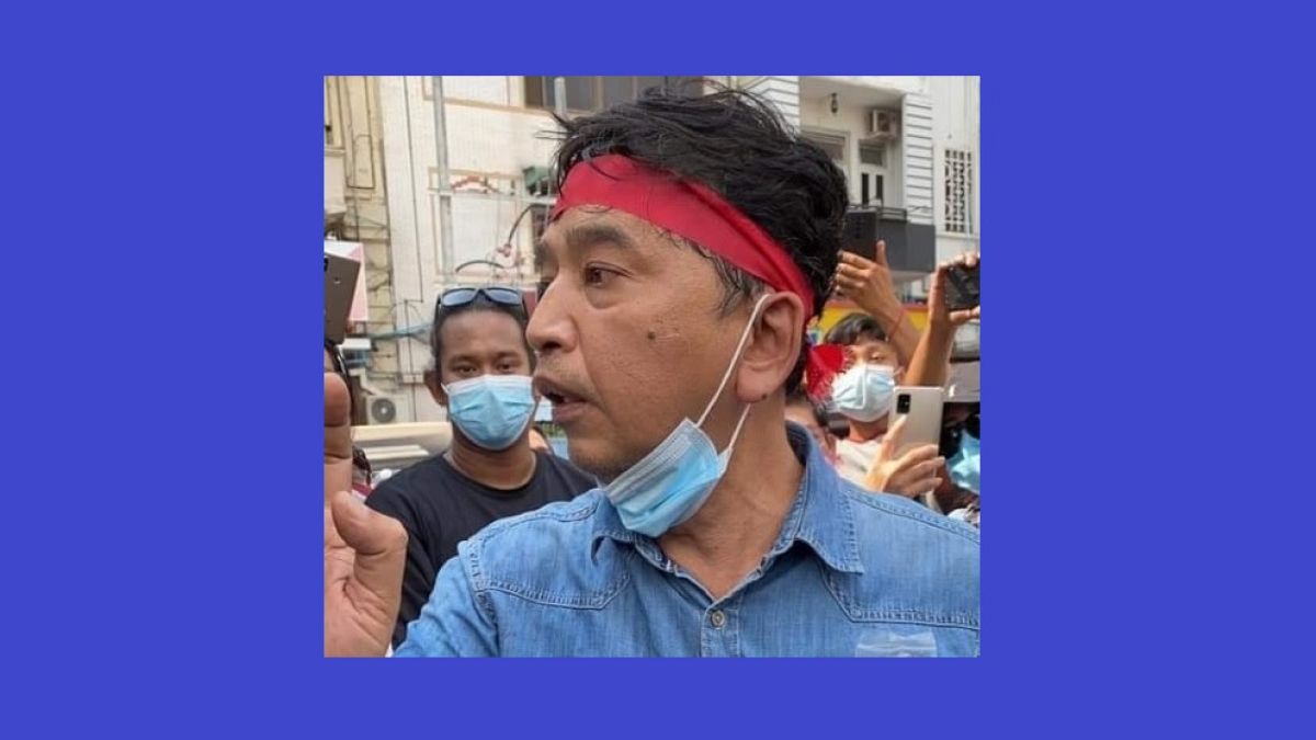 Min Ko Naing mianmari aktivista is megjelent a tiltakozó megmozdulásokon