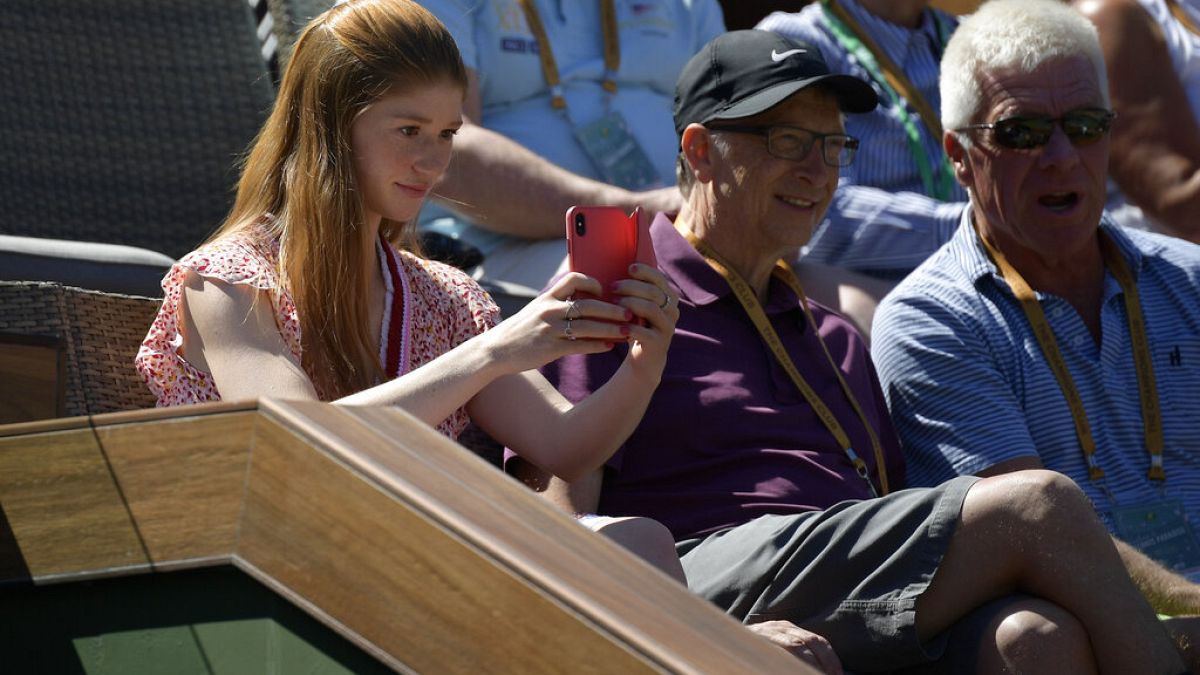 Jennifer Gates mit ihrem Vater bei einem Tennis-Turnier 2019