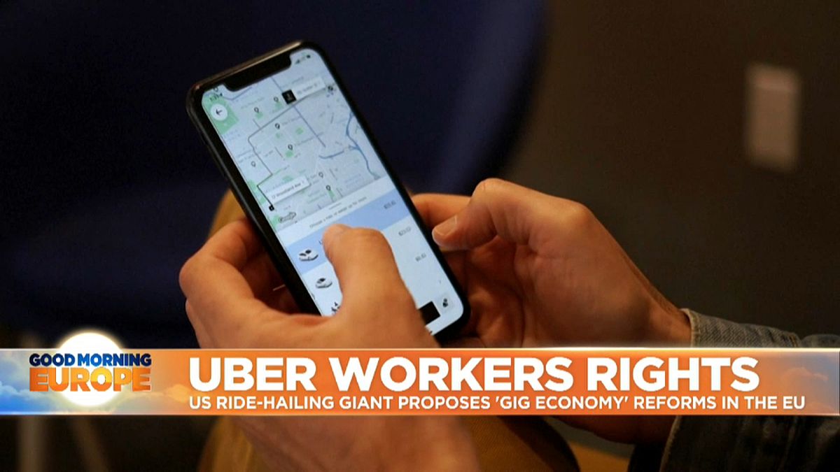 User ordering Uber on mobile phone