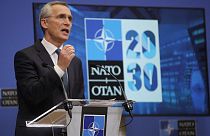 El secretario General de la OTAN, Jens Stoltenberg, durante una rueda de prensa previa a la reunión de ministros de Defensa de los días 17 y 18 de febrero