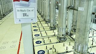 This photo released Nov. 5, 2019, by the Atomic Energy Organization of Iran, shows centrifuge machines in the Natanz uranium enrichment facility in central Iran.