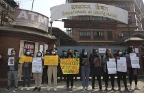Hundreds of women in Nepal are protesting against a new travel ban.