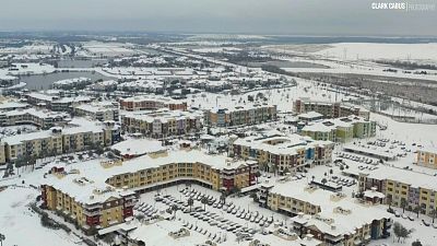 Aerial footage shows snow in hard-hit state Texas