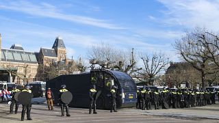 Riot police were deployed in Amsterdam and across the Netherlands following violence last month