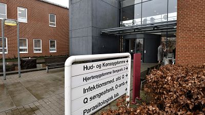 An entrance to the Aarhus University Hospital.