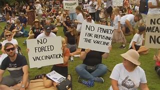 Australische Impfgegner versammelten sich an diesem Samstag in mehreren Großstädten