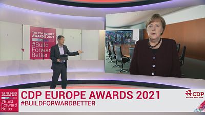 Angela Merkel at the CDP Europe Awards 2021 
