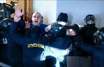 Nika Melia lors de son arrestation ce mardi 23 février - capture d'écran