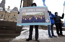 Manifestation en faveur des Ouïghours devant le parlement canadien, 22 février 2021