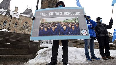Manifestation en faveur des Ouïghours devant le parlement canadien, 22 février 2021