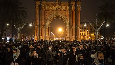 Séptima noche de protestas en Barcelona