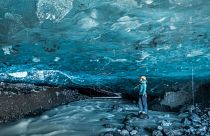 Crystal cave in Vatnajökull National Park in South East Iceland.