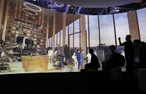 شاشات تعرض تصور "المدينة المنسوجة" في جناح تويوتا في معرض لاس فيغاس للالكترونيات الاستهلاكية. 2020/01/08