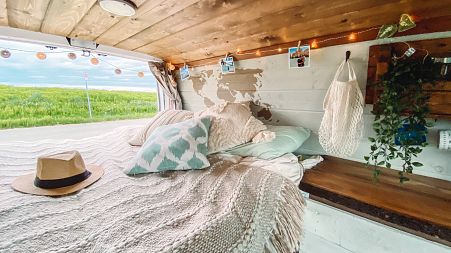 Alyssa and Clayton's vintage self-converted campervan