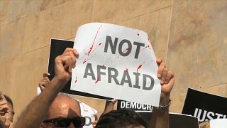 Journalists march in support of murdered Daphne Caruana Galizia in Valletta, Malta  - 19 October 2017
