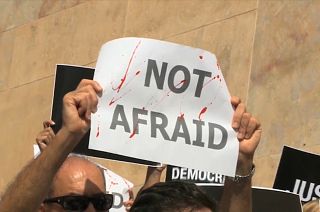 Journalists march in support of murdered Daphne Caruana Galizia in Valletta, Malta  - 19 October 2017