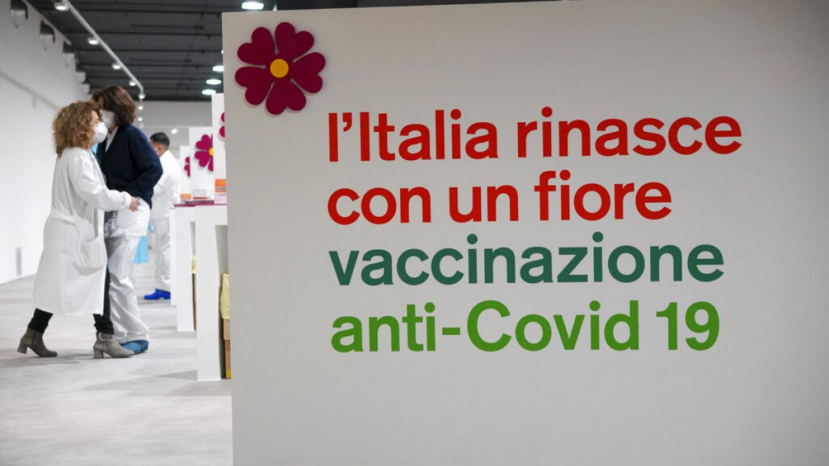 Un centre de vaccination à Rome, Italie, le 15 février 2021