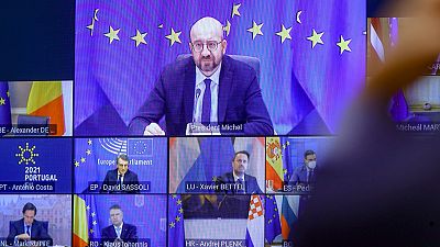 قمة الاتحاد الأوروبي المنعقدة عبر الفيديو/ الخميس 25 فبراير 2021.