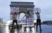 تظاهرات فمن‌ها در یکصدمین سالگرد پایان جنگ جهانی اول در پاریس